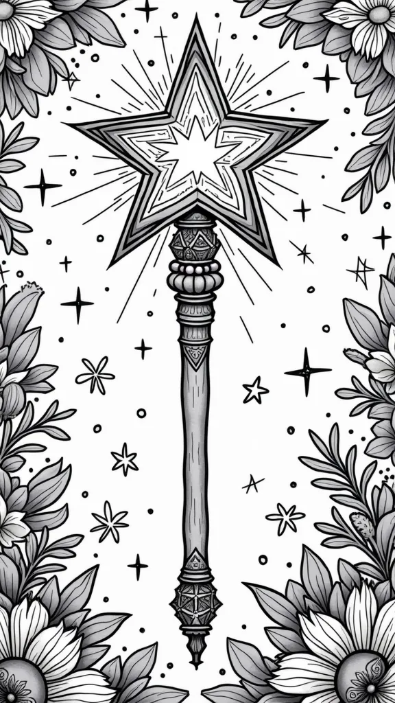 magic wand coloring page